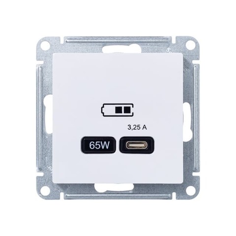 Розетка зарядное устройство USB разъём тип - C 65 Вт c протоколом QC, PD. Цвет Лотос. Schneider Electric AtlasDesign. ATN001327