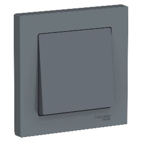 Выключатель одноклавишный, 10АХ, в сборе. Цвет Грифель. Schneider Electric AtlasDesign. ATN000712