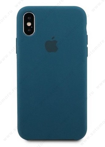 Накладка Silicone Case для Apple iPhone XS max сине-зеленый