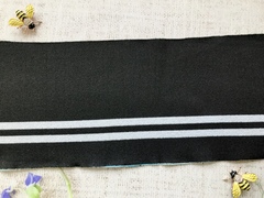 Подвязы трикотажные люрекс, ш. 14 см, L 123 см, чёрный с серебром