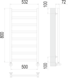 Полотенцесушитель Terminus Аврора П8 500х800