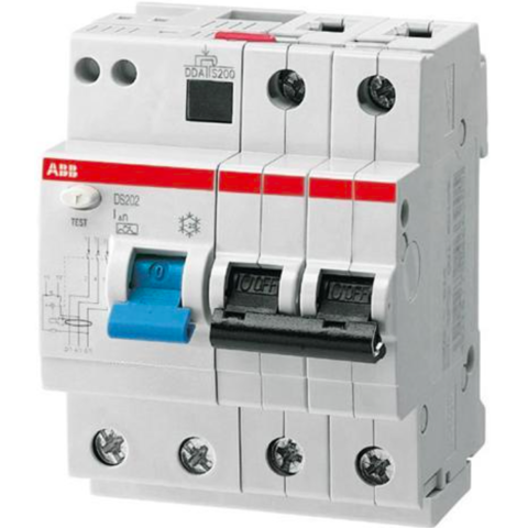 Дифф. автомат. выключатель 2-полюсный 50 А, тип AC (перемен.), 10 кА DS202 M AC-B50/0,03. ABB. 2CSR272001R1505