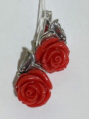 Роза  (серьги из серебра)