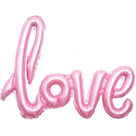 Шар надпись Love розовая 104 см