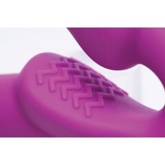 Безремневой вибро страпон Evoke Vibrating Strapless Silicone Strap-on Dildo, фиолетовый, 24 см