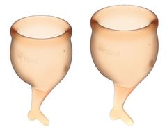 Набор оранжевых менструальных чаш Feel secure Menstrual Cup - 
