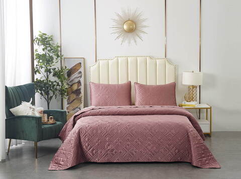 Покрывало 230х250 и 2 наволочки 50х70 Sofi De MarkO Себастьян Пепельная роза