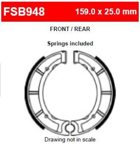 FSB948 Тормозные колодки барабанные MOTO, коробка 2 шт