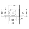 Duravit Starck 3 Комплект подвесной безободковый унитаз # 252709 с покрытием WG + cиденье для унитаза # 006389 петли: нерж. сталь, цвет белый 45270900A11