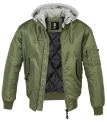 Brandit MA1 SWEAT HOODED JACKET olive-grey