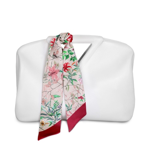 Шелковый твилли шарф Mollen Корсак пудровый