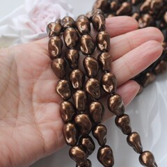 Майорка, имитация барочного жемчуга, шоколадная 10*15 мм, 1 нить, МА109