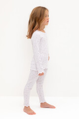 пижама  для девочки  К 1618/нежно-лавандовый,лепестки цветов