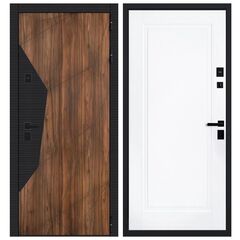 Купить Входная дверь Сапсан шагрень чёрная дуб старый ПВХ белый матовый