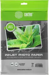 Фотобумага Cactus CS-GA413050ED A4/130г/м2/50л./белый глянцевое для струйной печати