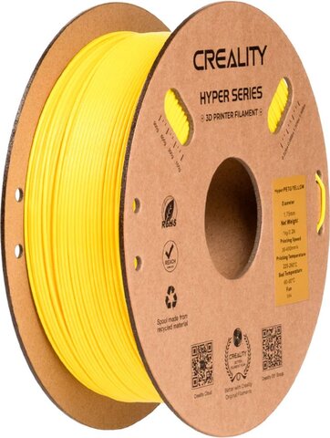 Пластик для 3D-печати Creality Hyper PETG, 1.75 мм, 1 кг, жёлтый, 3301030071