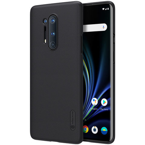 Пластиковый чехол-бампер Nillkin Super Frosted Shield для One Plus 8 Pro (черный)