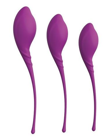 Набор из 3 фиолетовых вагинальных шариков PLEASURE BALLS & EGGS KEGEL EXERCISE SET - Dream Toys Good Vibes 21381