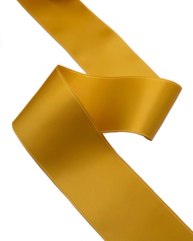 Атласная двусторонняя лента, цвет: куркума , ширина: 50 мм