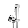 Bossini E34003B.030 PALOMA FLAT Гигиенич комплект c монокомандным смесителем: лейка, держатель, шланг армированный нейлон 125 см, цвет хром
