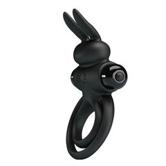 Черное эрекционное кольцо с вибростимуляцией клитора Vibrant Penis Ring III - 