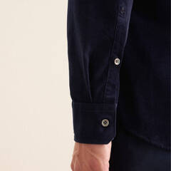 Рубашка мужская Seidensticker Casual Slim 01.645580-18 из микровельвета тёмно-синяя