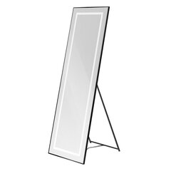 BelBagno SPC-KRAFT-555-1700-TCH-PIA-NERO Интерьерное зеркало в алюминиевой раме со встроенным светильником и сенсорным выключателем, напольное, SPC-KRAFT-555-1700-TCH-PIA-NERO, 555x1700 мм фото