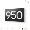 Номер на дверь 950, табличка на дверь для офиса, квартиры, кабинета, аудитории, склада, черная 120х70 мм, Айдентика Технолоджи