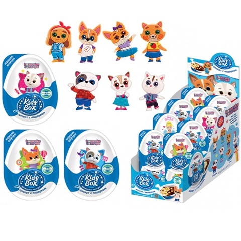 KIDS BOX КОШЕЧКИ-СОБАЧКИ Десерт с подарком 1кор*6бл*16шт, 20г.