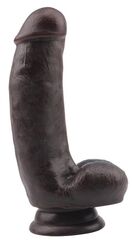 Коричневый фаллоимитатор DUAL DENSITY DILDO на присоске - 17 см. - 