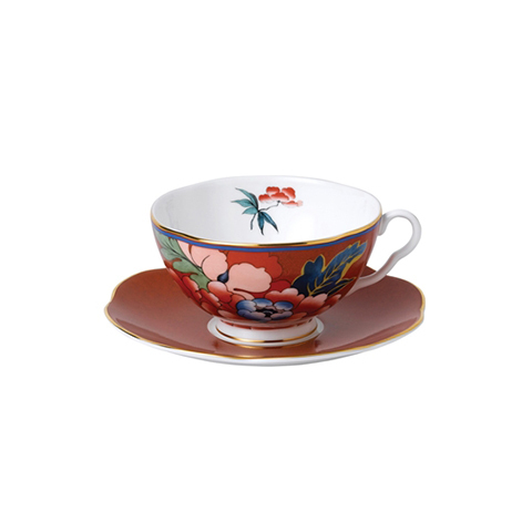 Чайная пара 320мл Wedgwood Paeonia красная