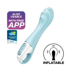 Голубой вибромассажер Air Pump Vibrator 5+ - 21 см. - 