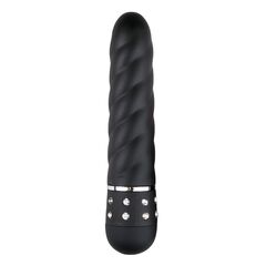 Черный мини-вибратор Diamond Twisted Vibrator - 11,4 см. - 