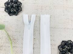 Молнии потайные на текстильной основе, L 35 см, белый