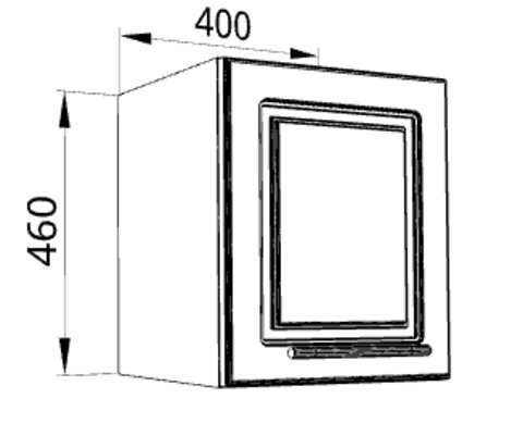 Кухня Мария шкаф верхний высокий горизонтальный 400
