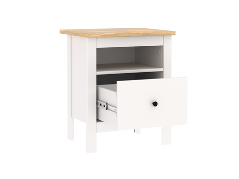 Тумба САГА, 51,2*41,4*62,2 см, белый/ясень