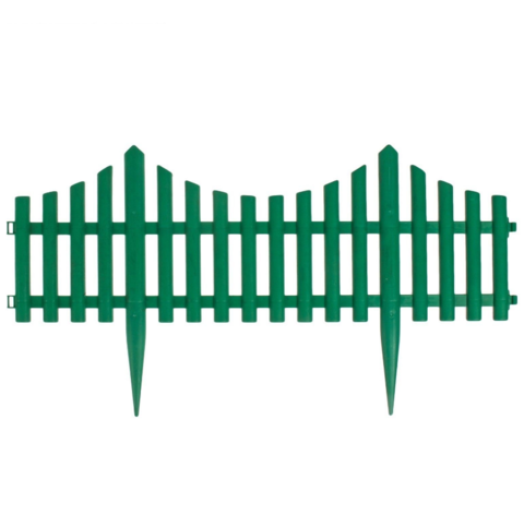 Забор декоративный №8, 6 секций, цвет зеленый