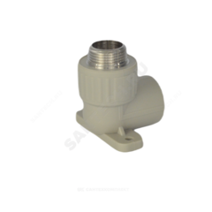 Угольник PP-R комбинированный серый Дн 25х3/4" НР с креплением VALFEX 10121125Г