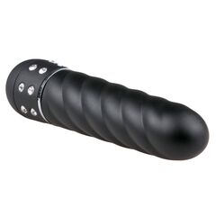Черный мини-вибратор Diamond Twisted Vibrator - 11,4 см. - 