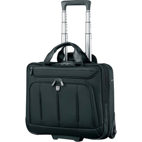 Мобильный офис VICTORINOX VX One Rollling Briefcase 15,6'', чёрный, нейлон 1000D/кожа, 42x21x40 см, 35 л (600612) | Wenger-Victorinox.Ru