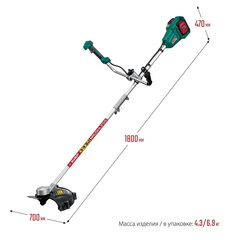 ЗУБР С1-18, 36 В, 35/25.5 см, 2х18 В АКБ (2 А·ч), бесщеточный триммер (ТАБ-365-22)