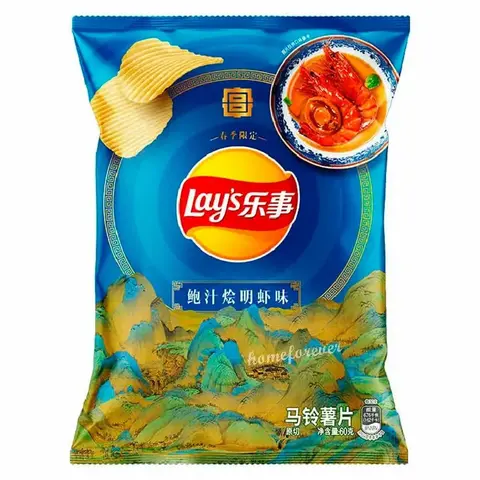 Чипсы Lay's со вкусом тушеных креветок с абалоновым соусом (60гр)