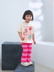 Футболка и легинсы-клеш в комплекте для девочки Next AD5-474, Розовый, Молочный