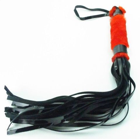 Плеть из лака с красным мехом BDSM Light - 43 см. - БДСМ Арсенал BDSM Light 740005ars