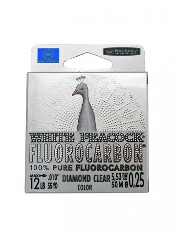 Леска Balsax White Peacock Fluorocarbon Box 50м 0,25 (5,53кг)