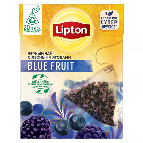 купить Чай черный в пирамидках Lipton Blue Fruit, 20 пак/уп (Липтон)