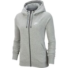 Женская толстовка Nike Sportswear Essential Hoodie FZ Fleece W - dark grey heather/white