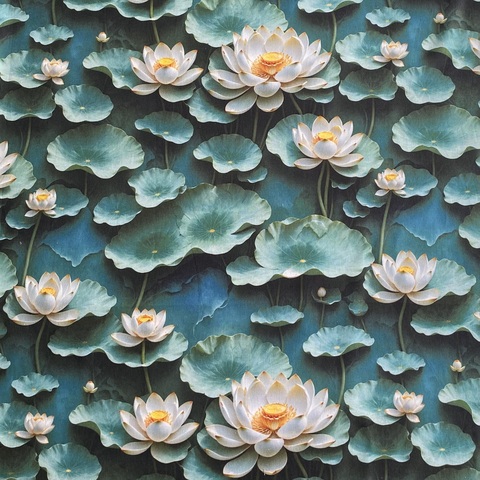 ЛОТОСЫ, 100% хлопок, Handmade Fabrics