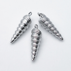 Подвеска Ракушка, цвет серебро (родий), размер 27*7 мм, цена за 1 шт