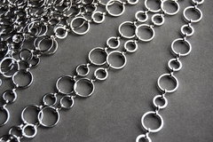 Цепочка-колечки 12 и 8 мм, покрытие родий